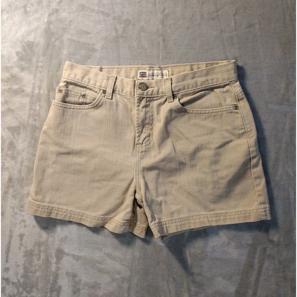 Vtg Faded Glory Shorts Womens 4 Beige Denim Beach Summer Vacation Y2K Retro